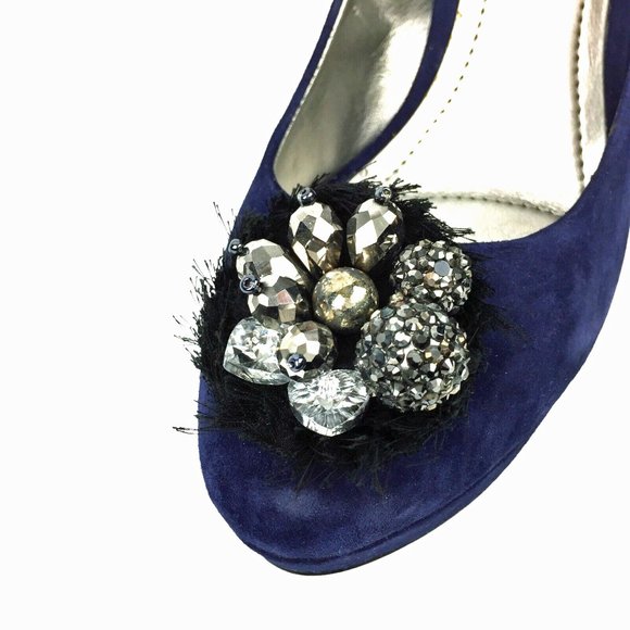 BCBGeneration Scottie Suede Embellished Vamp Platform Stilettos - Picture 3 of 8